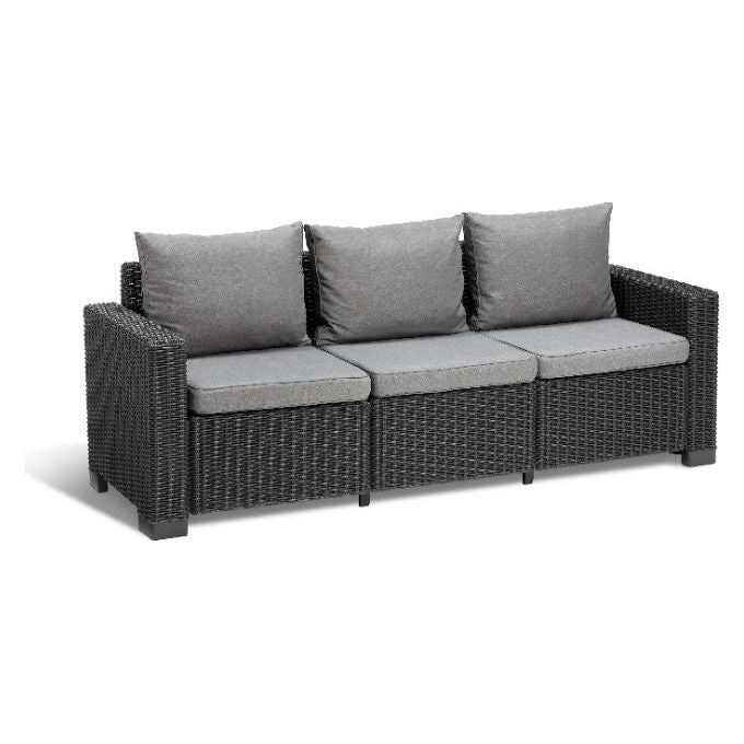 Keter California Sofa 3 Posti Con Cuscini Grafite