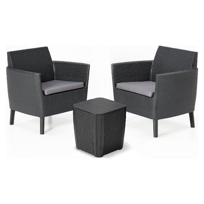 Keter Set Mobili Da Giardino Salemo Con Tavolo Luzon Grafite