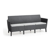 Keter Salemo Divano 3 Posti Con Cuscini Grafite ‎187 x 67 x 76 cm