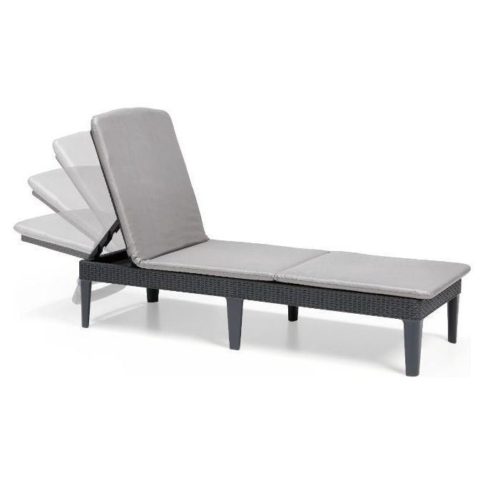 Keter Sdraio Lettino Prendisole Jaipur Sunlounger Con Cuscino Grafite