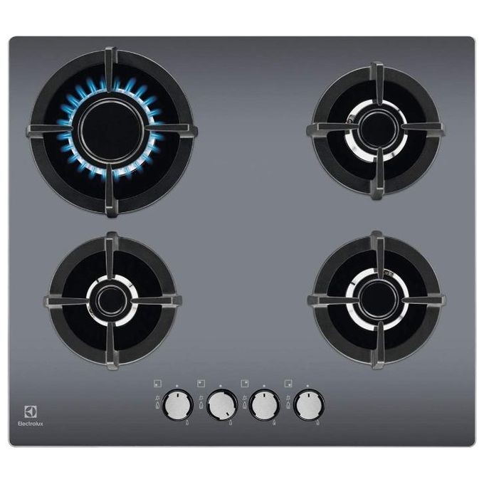 Electrolux EGG6427K Gas on Glass Piano Cottura a Gas 4 Fuochi Griglie in Ghisa Speed Burner 60 cm Nero
