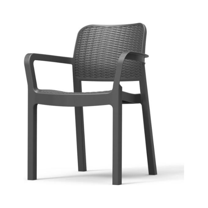 Keter Set 4 Sedie Bella Mono Chair Grafite