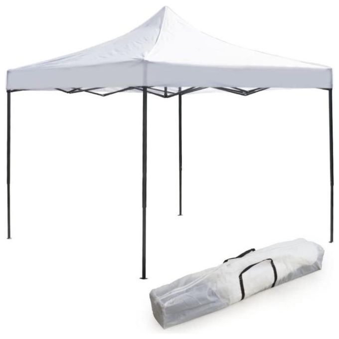 Gazebo richiudibile pieghevole 3 X 3 Bianco ricoperto in PVC impermeabile Con Sacca