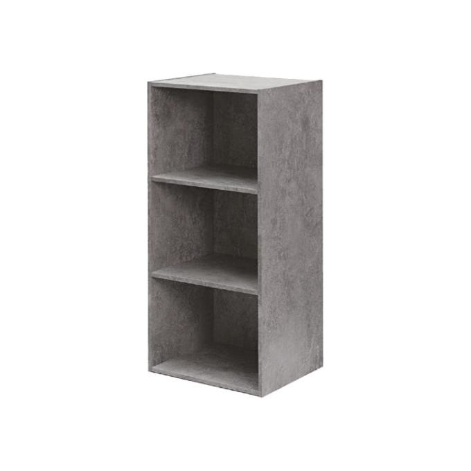 Libreria in legno 3 ripiani scaffale Cemento L 40 x H 29 x H 89 cm