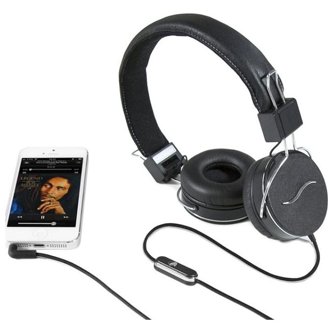 HI-FUN Cuffie Professionali Rivestite in Tessuto Dark Leather per un'Audio di Qualita' Superiore