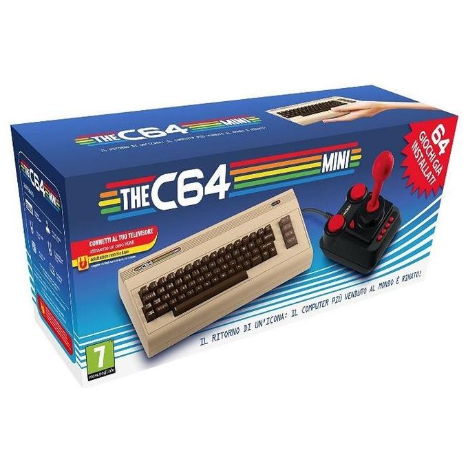 Retro Games 1024525 THEC64 Mini Console Retro 64 giochi preinstallati HDMI 720p 2 porte USB filtro grafico CRT NTSC PAL colore Nero