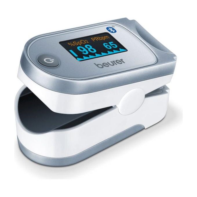 Beurer Pulsossimetro Bluetooth a Lettura Istantanea con Visualizzazione Grafica del Battito Cardiaco e 100 Posizioni di Memoria PO 60