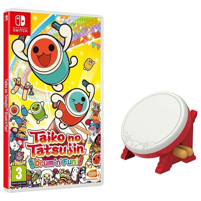 Taiko No Tatsujin: Drum 'N' Fun + Drum Set Tatacon Edition Bundle Nintendo Switch