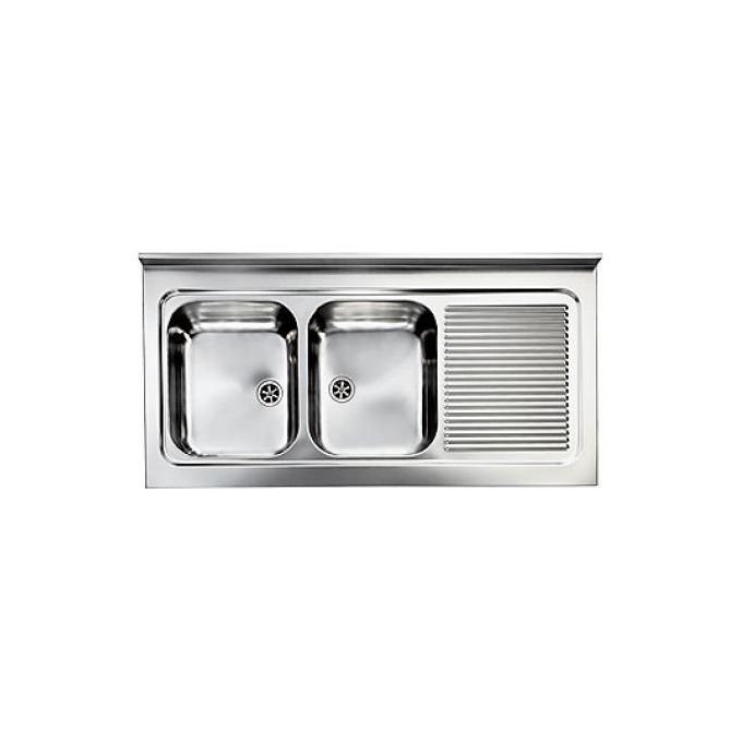 CM 031137SCSSX Serie IX Rossana Appoggio Lavello da incasso Gocciolatoio a Destra 2 Vasche 120X60cm