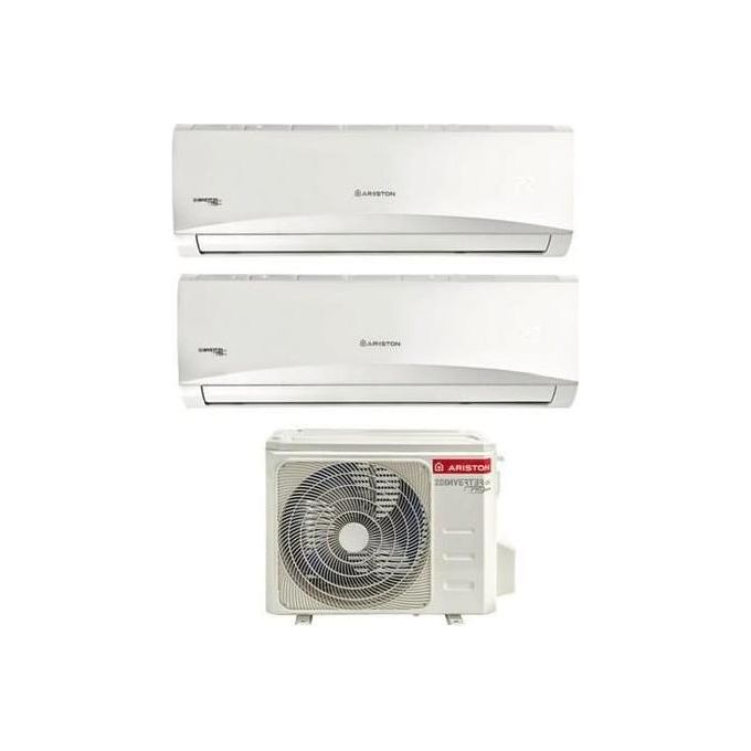 Ariston Thermo Condizionatore Fisso Dual Split Inverter Unita' esterna + 2 Unita' interne 9.000 + 12.000 Btu-h Classe energetica A++-A Gas R32 50XD0-O + 25UD0-I + 35UD0-I