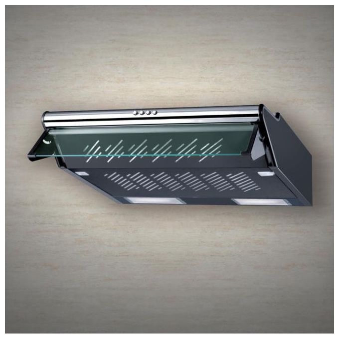 Baraldi 01THE5080STFC Cappa a Incasso Thema Classe energetica C 3 Velocita' Sottopensile Filtrante 80 cm Inox-Nero