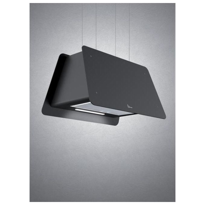 Baraldi 01LAD070BL80 Cappa Sospesa Lady Classe energetica A 4 Velocita' Forma Piramidale Comandi da Remoto con Telecomando 70 cm Nero
