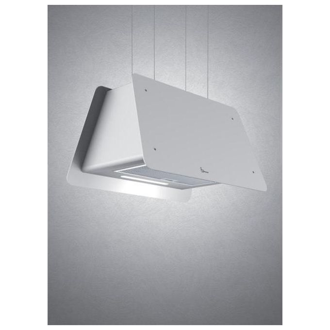Baraldi 01LAD070WH80 Cappa Sospesa Lady Classe energetica A 4 Velocita' Forma Piramidale Filtrante Comandi da Remoto con Telecomando 70 cm Bianco
