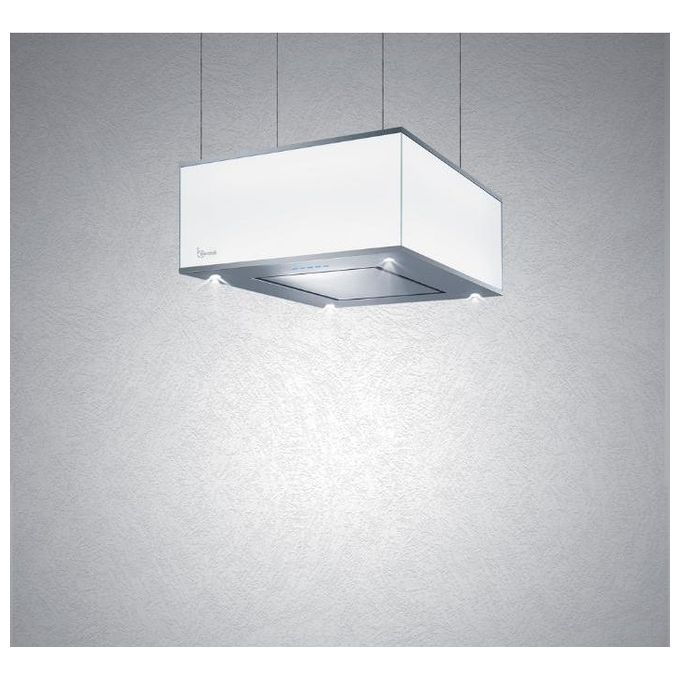 Baraldi 01DOM060STG80 Domina Cappa Sospesa ad Isola Classe energetica A 4 Velocita' Portata 800 m3-h Bianca-Inox