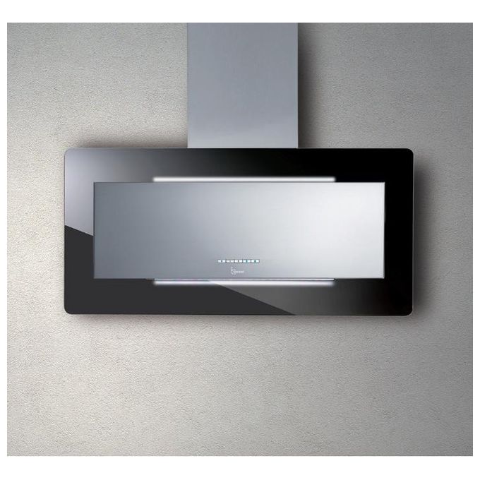 Baraldi 01TRS090STB80 Cappa a Parete Trisia Classe energetica A 4 Velocita' Aspirante o Filtrante 90 cm Nero-Inox