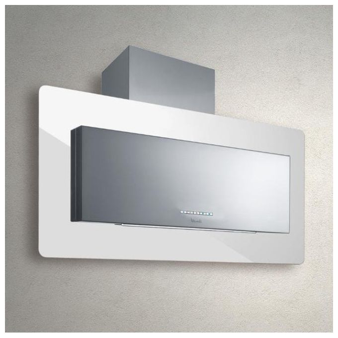 Baraldi 01TRS090STW80 Cappa a Parete Trisia Classe energetica A 4 Velocita' Aspirante o Filtrante 90 cm Bianco-Inox
