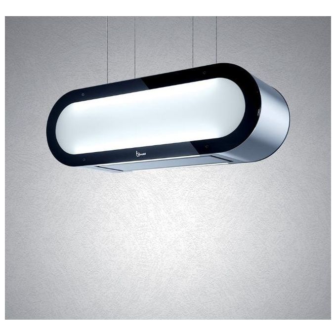 Baraldi 01ALXIS090ST80 Alexa Cappa Sospesa Vetroinox  Comandi Radiocomando Classe energetica A 4 Velocita' Portata 900 m3-h 90 cm Inox-Nero