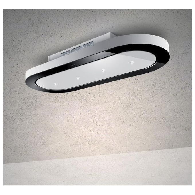 Baraldi 01UNKFR120WH90 Cappa da Soffitto Unika Free Classe energetica A 4 Velocita' Filtrante Comandi da Remoto con Telecomando e Smartphone 120 cm Bianco