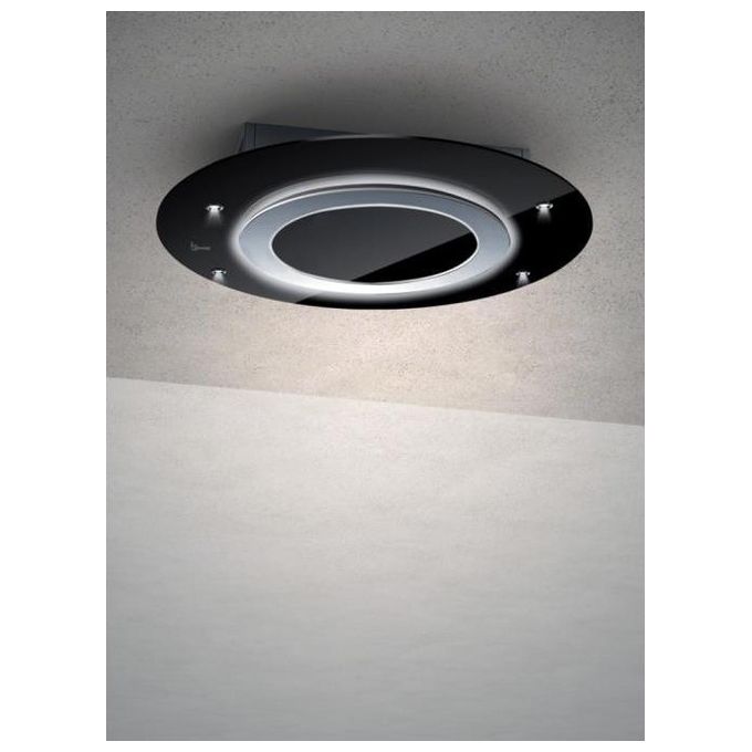 Baraldi 01CMTFR090STB90 Cappa a Soffitto Comet free Classe energetica A 4 Velocita' Comandi da Remoto con Telecomando 90 cm Nero-Inox