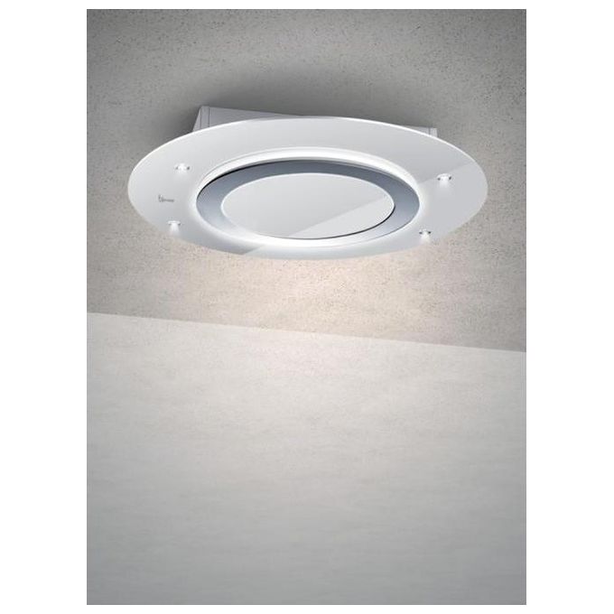 Baraldi 01CMTFR090STW90 Cappa da Soffitto Filtrante Comet free Classe energetica A 4 Velocita' Comandi da Remoto con Telecomando 90 cm Bianco-Inox