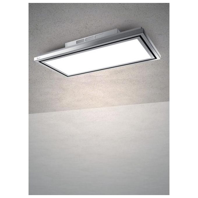 Baraldi 01FLEFR120STW90 Cappa da Soffitto Flexia Free Classe energetica A 4 Velocita' Comandi da Remoto con Telecomando e smartphone 120 cm Bianco-Inox
