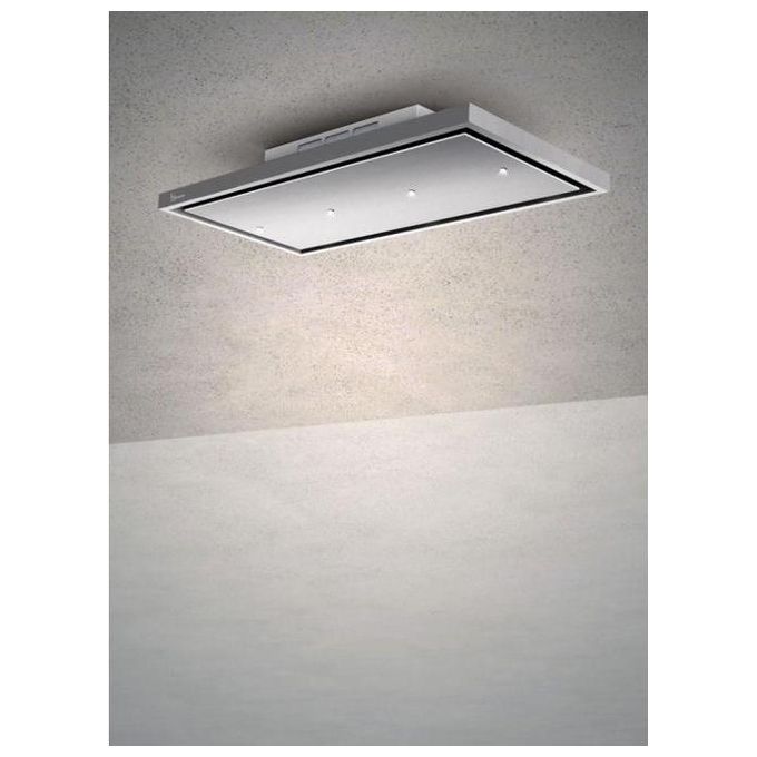 Baraldi 01GEAFFR120ST90 Cappa da Soffitto GEA Free Classe energetica A 4 Velocita' Comandi da Remoto con Telecomando Filtrante 120 cm Inox-Bianco