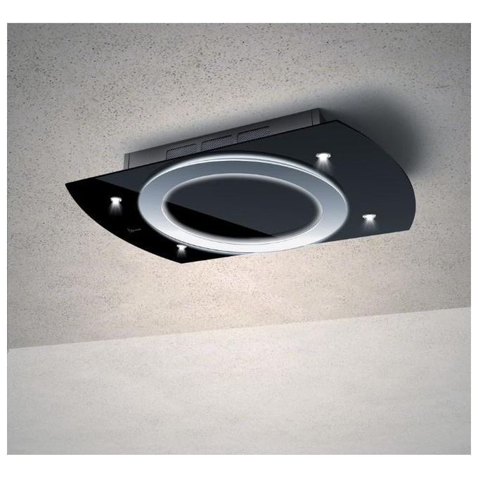 Baraldi 01NIMFR090STB90 Cappa da Soffitto Nima Free Classe energetica A 4 Velocita' Comandi da Remoto con Telecomando e Smartphone 90 cm Nero-inox