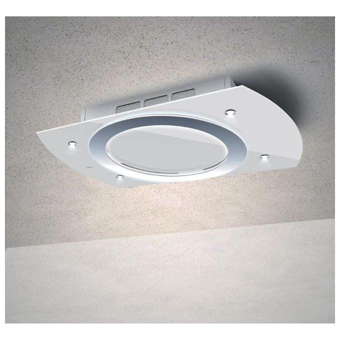 Baraldi 01NIMFR090STW90 Cappa da Soffitto Nima Free Classe energetica A 4 Velocita' Comandi da Remoto con Telecomandoe Smartphone 90 cm Bianco-Inox