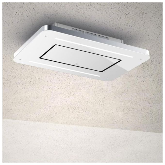 Baraldi 01STVFR090STW90 Cappa da Soffitto Stivia Free Classe energetica A 4 Velocita' Comandi da remoto con telecomando e Smartphone 90 cm Bianco-Inox