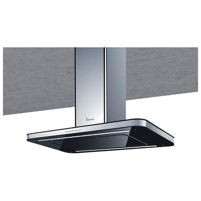 Baraldi 01STVIS090STB80 Cappa a Isola Stivia con Camino Classe energetica A 4 Velocita' Aspirante o Filtrante 90 cm Nero-Inox