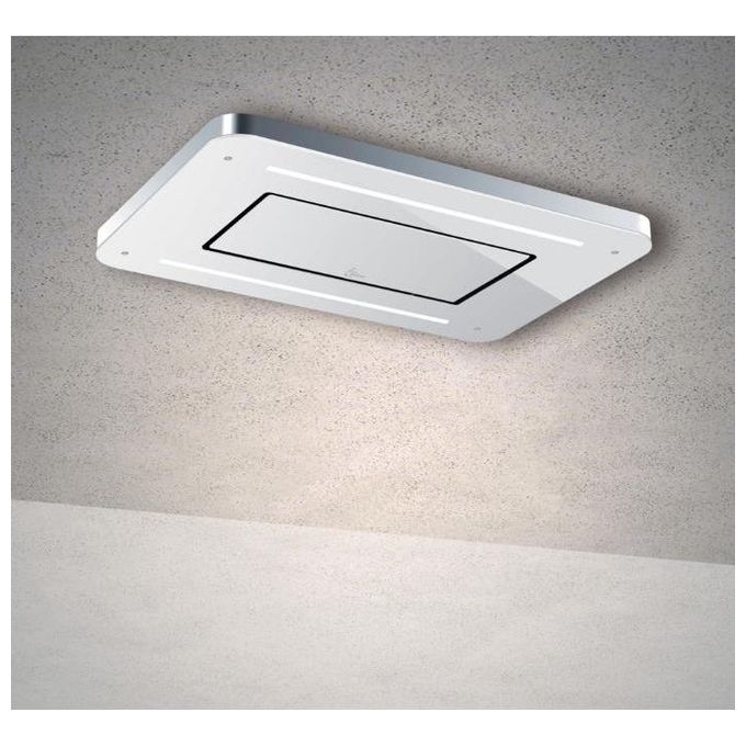 Baraldi 01STVSO090STW80 Cappa da Soffitto Stivia 4 Velocita' Comandi da Remoto con Telecomando 90 cm Bianco-Inox