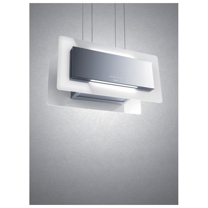Baraldi 01TRSAP090STW80 Cappa Sospesa Trisia Classe energetica A Velocita' Filtrante 90 cm Inox-Bianco