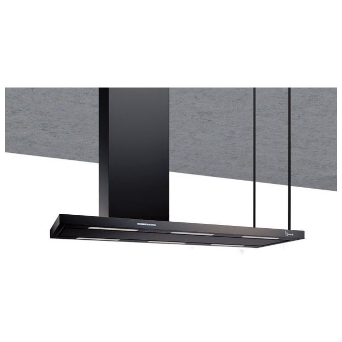 Baraldi 01ELEIS146BLSX80 Cappa a Isola Elea con Camino a Sinistra Classe energetica A 4 Velocita' 146 cm Nero