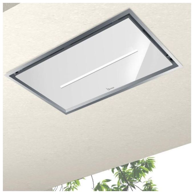 Baraldi 01GEAF090SVWSL80 Cappa da Soffitto Gea Flat 4 velocita' Comandi da Remoto con Telecomando e Smartphone 90 cm Inox-Bianco