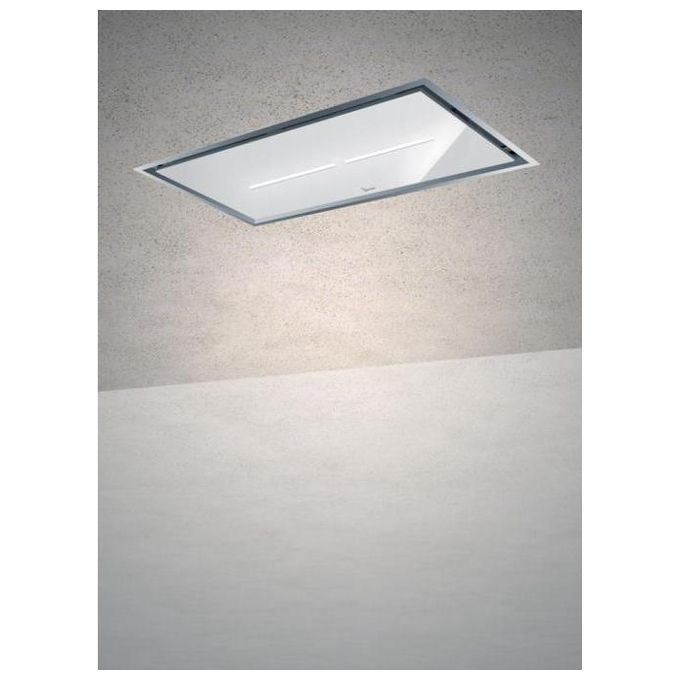 Baraldi 01GEAF120SVWSL80 Cappa da Soffitto Gea Flat 4 Velocita' Comandi da Remoto con telecomando Aspirante e Filtrante 120 cm Inox-Bianco