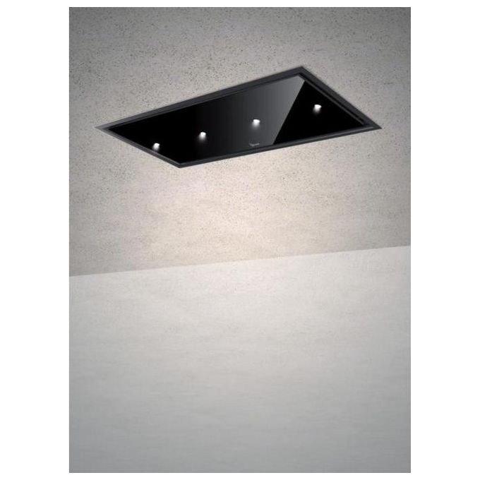 Baraldi 01GEAFL090BLSP80 Cappa da Soffitto Gea Flat 4 Velocita' Comandi da Remoto con Telecomando Aspirante e Filtrante 90 cm Nero