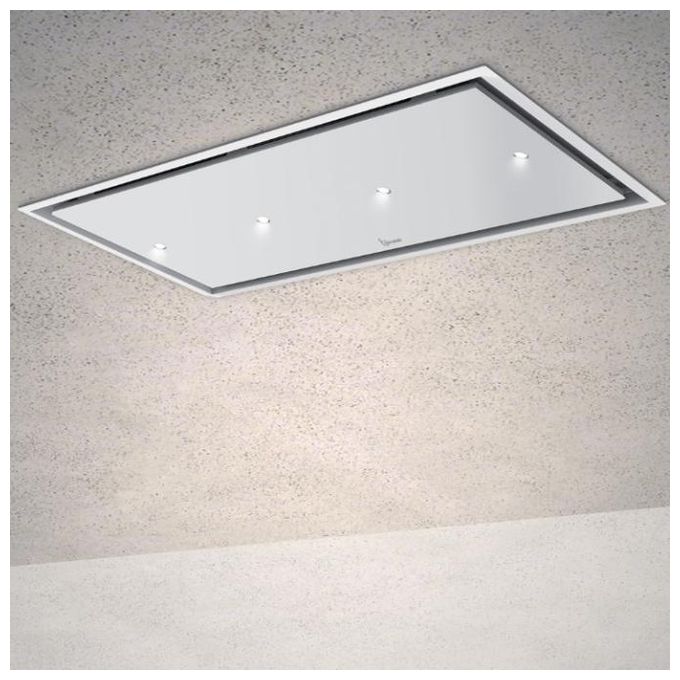 Baraldi 01GEAFL090WHSP80 Cappa da Soffitto Gea Flat 4 Velocita' Comandi da Remoto con Telecomando e Smartphone 90 cm Bianco