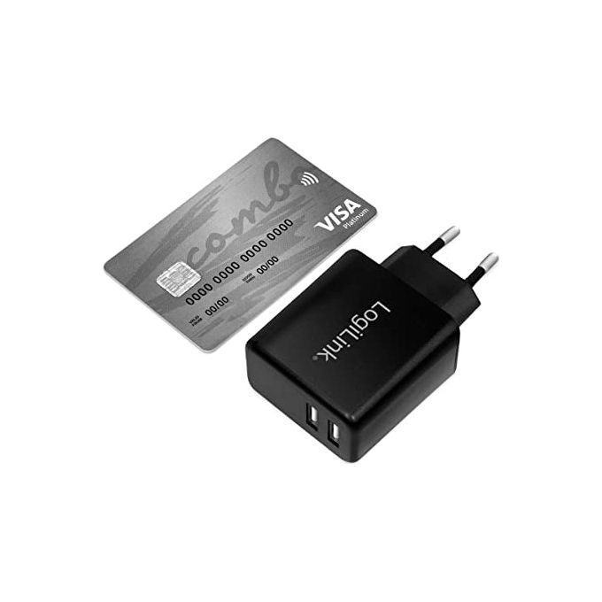 Logilink Caricabatterie con 2 porte Usb 12W Nero