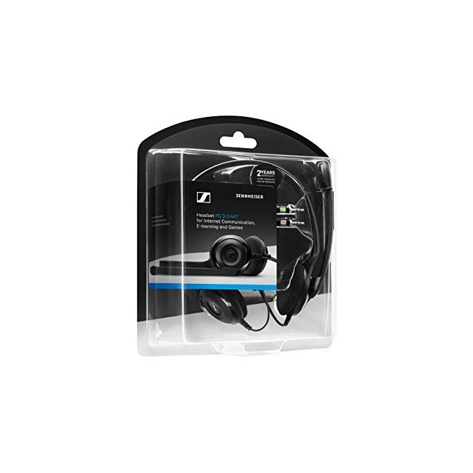 Sennheiser PC 3 Cuffia professionale con Microfono per Pc o Laptop, Doppio Jack (1 x Audio, 1 x Mic), Nero