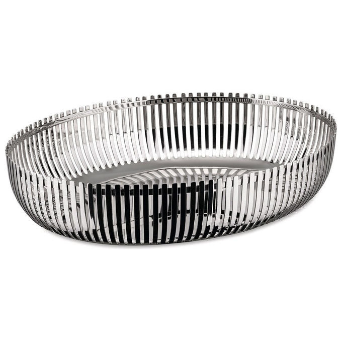 Alessi PCH06-26 Cestino Ovale in Acciaio Inox 18-10 26 cm colore Acciaio