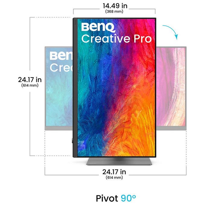 BenQ PD2732U Monitor Professionale 27'' 4K UHD IPS 99% Adobe RGB 99% P3 HDR10 Thunderbolt 4 90W KVM colore Nero