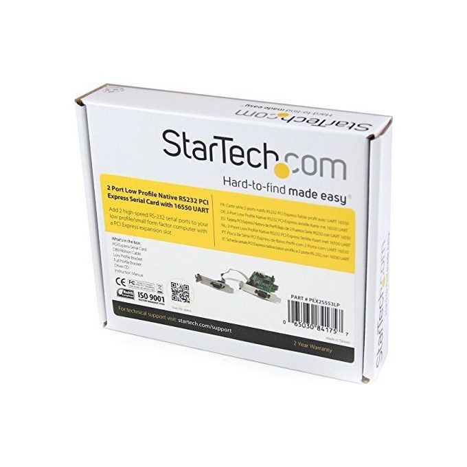 StarTech Scheda PCI Express seriale nativa basso profilo a 2 porte RS-232 con 16550 UART