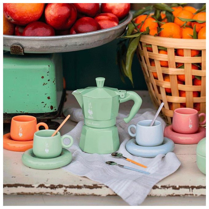 Bialetti PFRUIT003 Set 4 Tazzine Espresso in Porcellana Multicolore