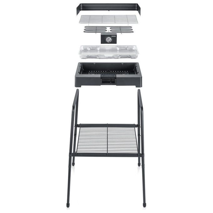 Severin PG8566 Grill Elettrico 2200 W Termostato Regolabile Piastra in Acciaio Inox colore Nero
