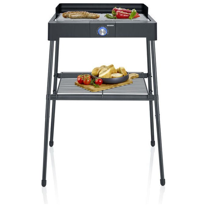 Severin PG8566 Grill Elettrico 2200 W Termostato Regolabile Piastra in Acciaio Inox colore Nero