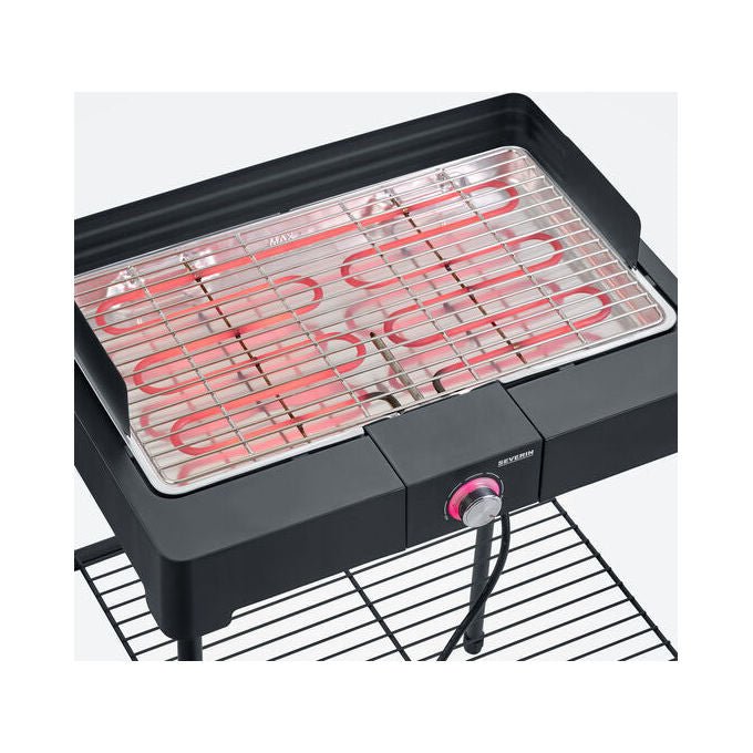 Severin PG8566 Grill Elettrico 2200 W Termostato Regolabile Piastra in Acciaio Inox colore Nero