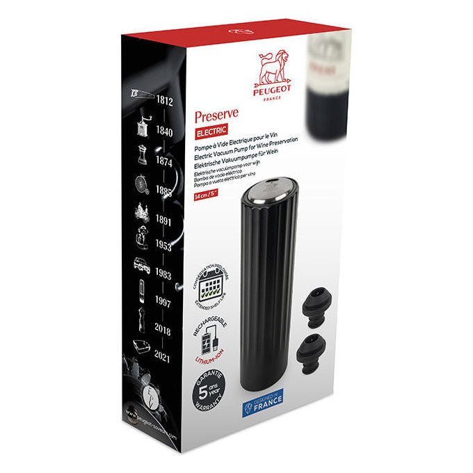 Peugeot PG210892 Pompa elettrica sottovuoto Preserve automatica design ergonomico colore Nero