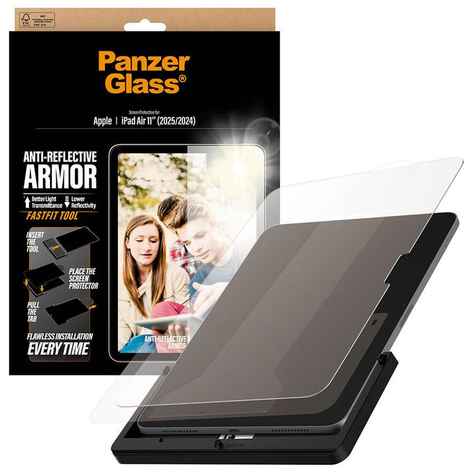PanzerGlass 5715685030598 Protezione Schermo Antiriflesso per iPad Air 11'' (2024-2026) Ultra-Wide Fit con Strumento FASTFIT colore Trasparente