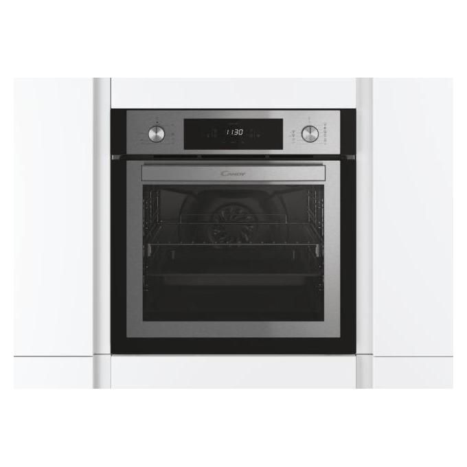 Candy FCNE825XL WIFI Forno Elettrico Multifunzione Capacita' 70 Litri Classe energetica A+ 8 funzioni Timer Touch Softclose Castelletto e guide telescopiche Aquactiva Wifi 60 cm Inox