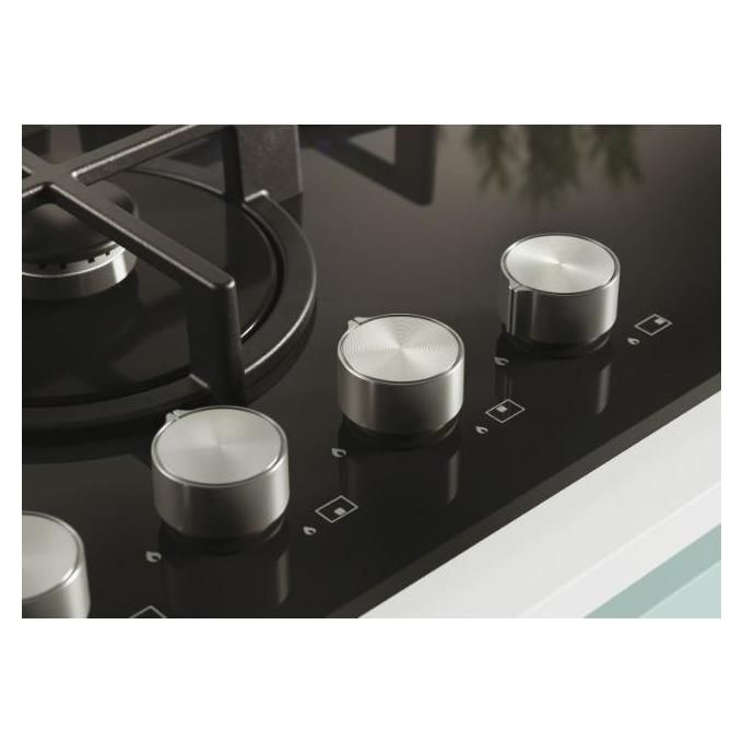 Candy CVG6DPB New Timeless GOG Piano Cottura a Gas su vetro 4 zone Rombo-Diamond Manopole New Timeless Griglie in ghisa 60 cm 4 livelli di potenza Nero
